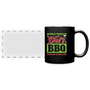 Barbecue BARBECUE DE PAPA DE RENOMMÉE MONDIALE GRILLIN' CHILLIN' - Mug panoramique uni - noir - Devant