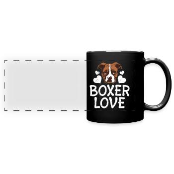 Deutscher Boxer Hund BOXER LOVE Hundebesitzerin - Panorama-Tasse farbig - Schwarz - Vorne
