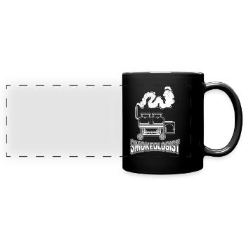 Barbecue party SMOKEOLOGIST Meat-loving barbecue - Full Colour Panoramic Mug - black - Front