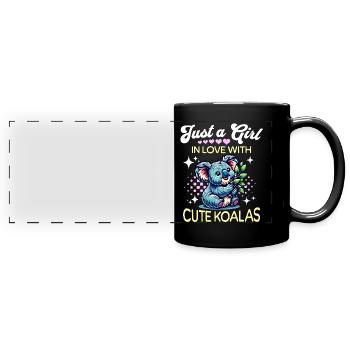 Koala Mädchen - Panorama-Tasse farbig - Schwarz - Vorne