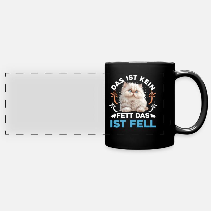 Cat owners NO FAT THIS IS FUR Fun - Full Colour Panoramic Mug - black