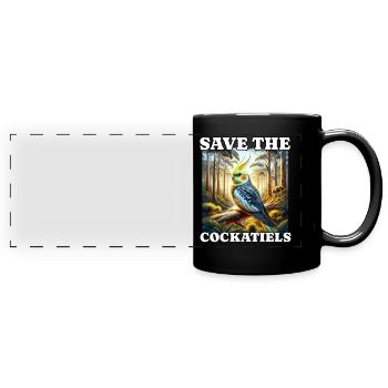 Sauver Cockatiel - Mug panoramique uni - noir - Devant