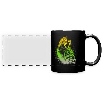 Perruche ondulée - Mug panoramique uni - noir - Devant