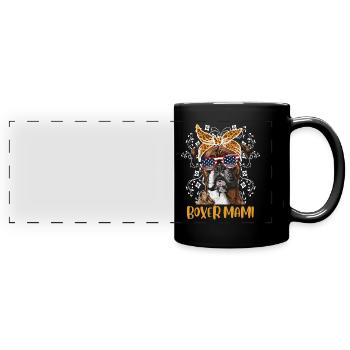 Deutscher Boxer Hundemama BOXER MAMI Boxer - Panorama-Tasse farbig - Schwarz - Vorne
