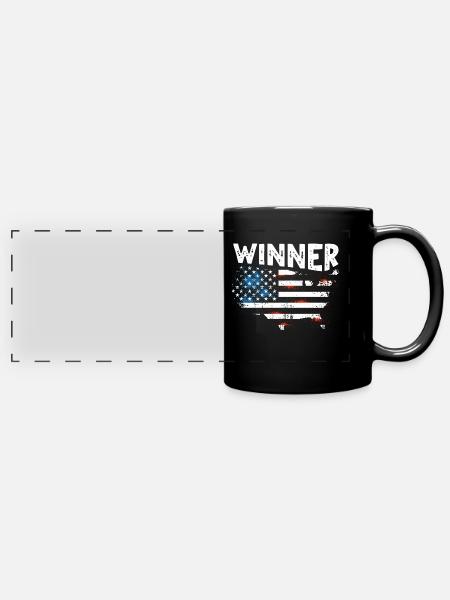 Gewinner US Winner - Panorama-Tasse farbig - Schwarz