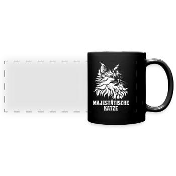 Maine Coon MAJESTÄTISCHE KATZE Maine Coon - Panorama-Tasse farbig - Schwarz - Vorne