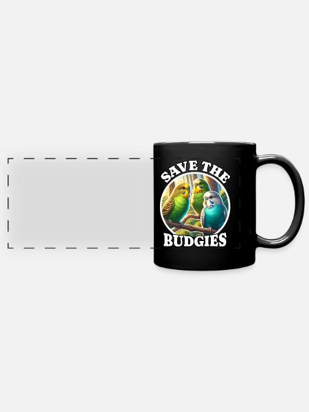 Save Wellensittich - Panorama-Tasse farbig - Schwarz