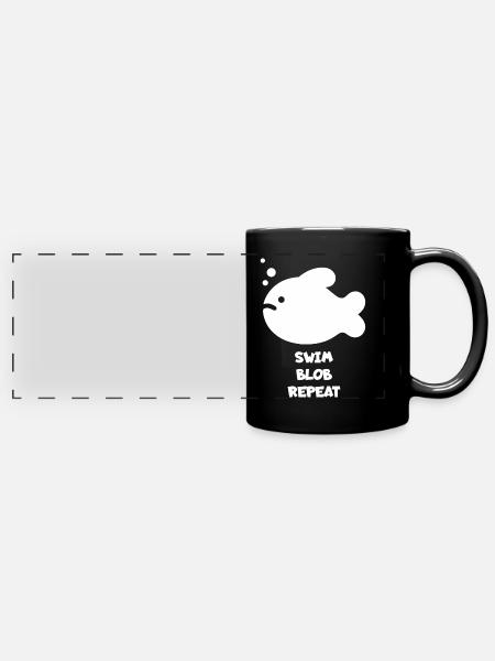 Blobfisch Sprüche Fische - Panorama-Tasse farbig - Schwarz