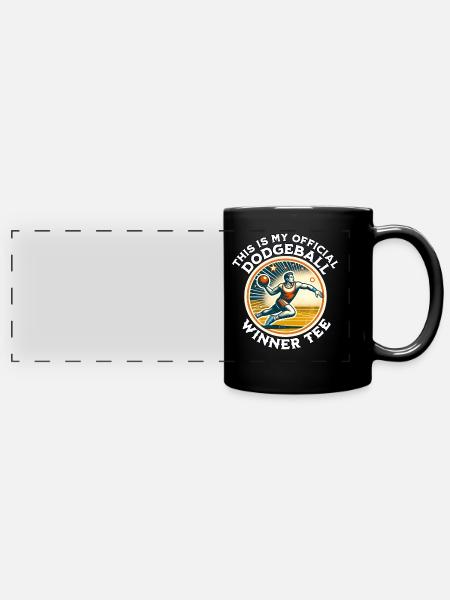 Dodgeball Spieler - Panorama-Tasse farbig - Schwarz