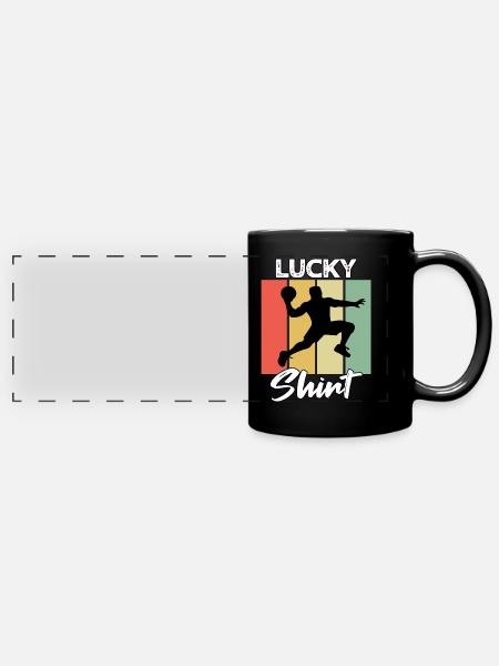 Dodgeball Spieler - Panorama-Tasse farbig - Schwarz