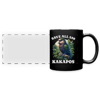 Sauvez Kakapo - Mug panoramique uni - noir - Devant