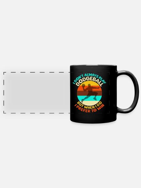 Dodgeball Sprüche - Panorama-Tasse farbig - Schwarz