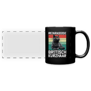 British Shorthair Dad PUREBRED BRITISH - Full Colour Panoramic Mug - black - Front