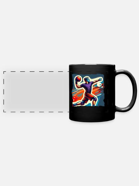 Dodgeball - Panorama-Tasse farbig - Schwarz