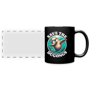 Sauver Dugong - Mug panoramique uni - noir - Devant