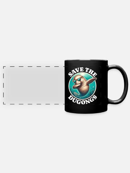 Save Dugong - Panorama-Tasse farbig - Schwarz