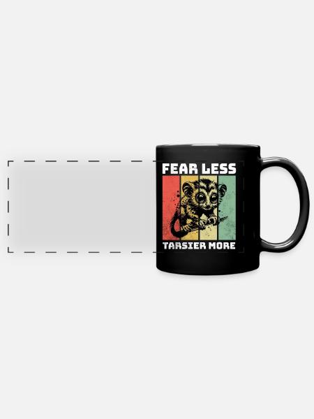 Tarsier Koboldmaki - Panorama-Tasse farbig - Schwarz