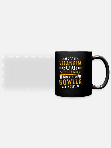 Bowler - Panorama-Tasse farbig - Schwarz
