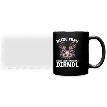 Dirndl zu klein Trachtenshirt Damen Trachten Dirndl - Mug panoramique uni - noir - Devant