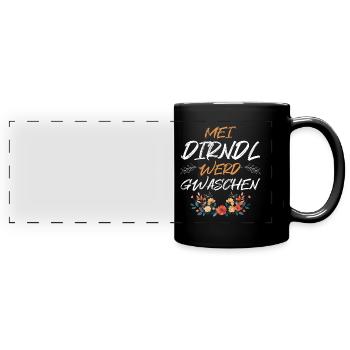 Mon dirndl est lavé Dirndl de remplacement - Mug panoramique uni - noir - Devant