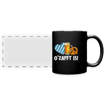 O’Zapft is Bier Trink Spruch Bierzelt - Mug panoramique uni - noir - Devant