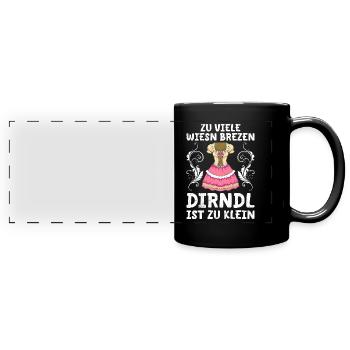 Dirndl zu klein Trachtenshirt Damen Trachten Dirndl - Mug panoramique uni - noir - Devant