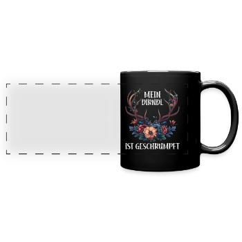 Dirndl zu klein Trachtenshirt Damen Trachten Dirndl - Mug panoramique uni - noir - Devant
