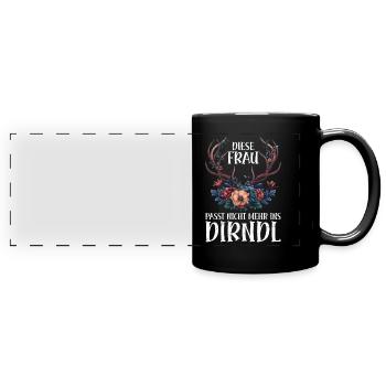 Mon dirndl ne convient plus au dirndl de remplacement - Mug panoramique uni - noir - Devant