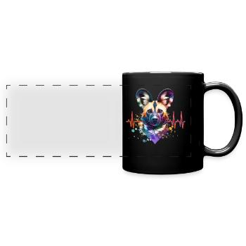 African Wild Dog ECG - Full Colour Panoramic Mug - black - Front
