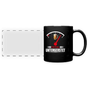 Münchner Volksfest TOTAL UNTERGERSTET Lustiges - Panorama-Tasse farbig - Schwarz - Vorne