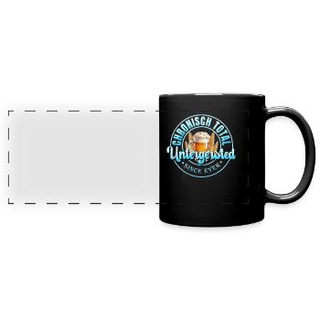 Munich Folk Festival CHRONICALLY TOTALLY UNTERGERSTED - Full Colour Panoramic Mug - black - Front