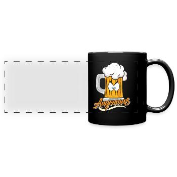 Münchner Volksfest AUGENMAß Lustiges Bierzelt - Panorama-Tasse farbig - Schwarz - Vorne