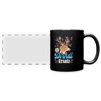 DIRNDL ERSATZ Damen Trachtenshirt Münchner - Panorama-Tasse farbig - Schwarz - Vorne