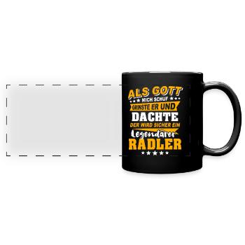 Radler Fahrrad Radeln - Panorama-Tasse farbig - Schwarz - Vorne