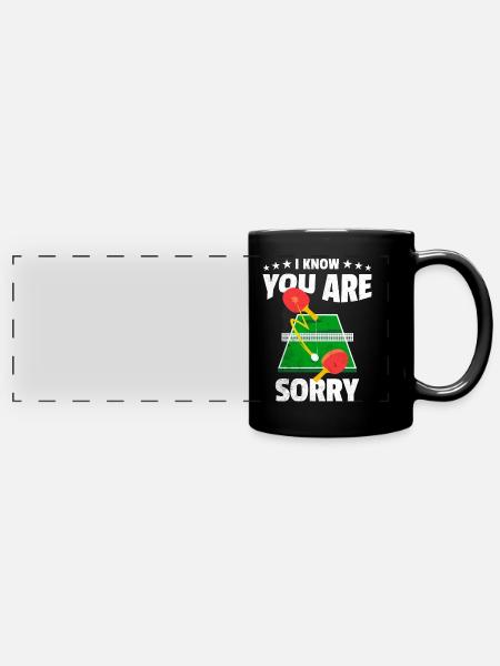 Ping Pong Legende - Panorama-Tasse farbig - Schwarz