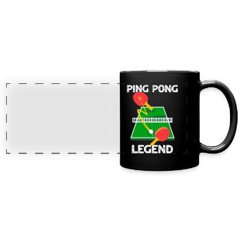 Légende du ping-pong - Mug panoramique uni - noir - Devant