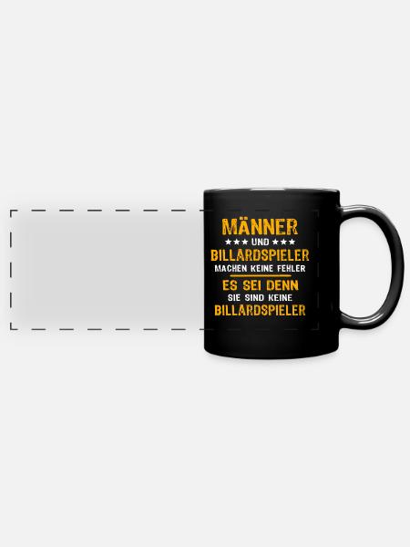 Billardspieler Billard - Panorama-Tasse farbig - Schwarz