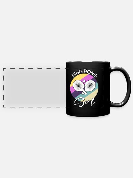 Ping Pong Girl - Panorama-Tasse farbig - Schwarz