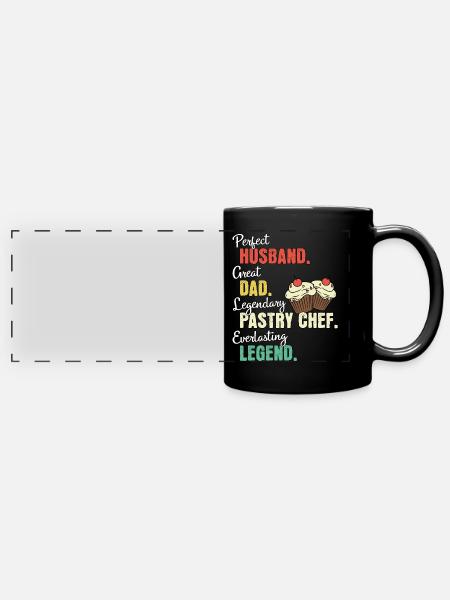 Konditor Papa - Panorama-Tasse farbig - Schwarz