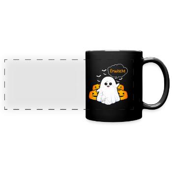 Halloween Kostüm Kinder ERWISCHT Lustiges - Panorama-Tasse farbig - Schwarz - Vorne