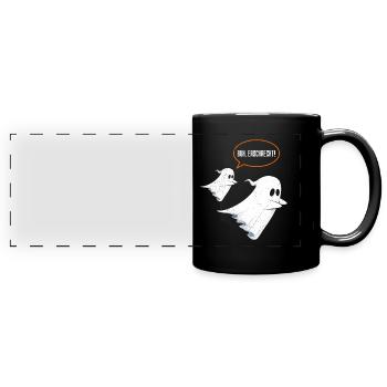 Halloween Kostüm Kinder BUH! ERWISCHT! Lustiges - Panorama-Tasse farbig - Schwarz - Vorne
