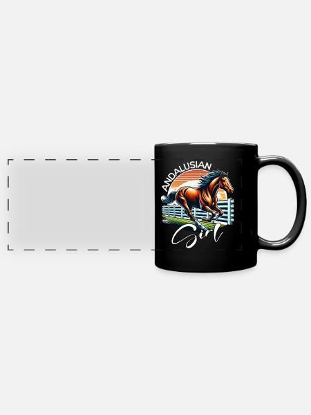 Andalusian Mädchen Andalusier - Panorama-Tasse farbig - Schwarz
