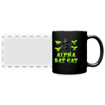 Halloween Kostüm ALPHA BAT CAT Lustiges Alphabet - Panorama-Tasse farbig - Schwarz - Vorne