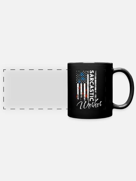 Sarkastischer Arbeiter - Panorama-Tasse farbig - Schwarz