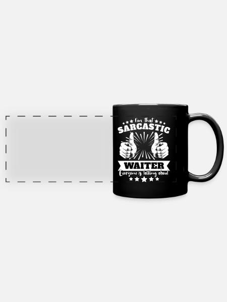 Sarkastischer Kellner Sarkasmus - Panorama-Tasse farbig - Schwarz