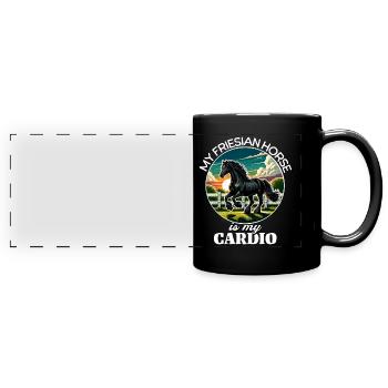Friesian Horse Pferd - Full Colour Panoramic Mug - black - Front