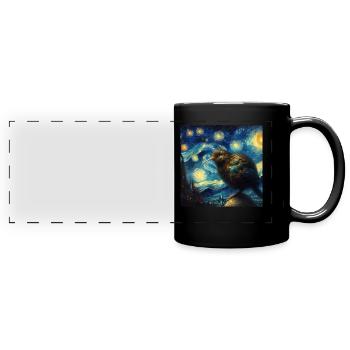 Kiwi oiseau nuit étoilée - Mug panoramique uni - noir - Devant