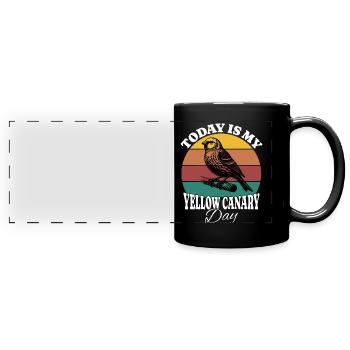 Gelbbauchgirlitz Yellow Canary - Full Colour Panoramic Mug - black - Front