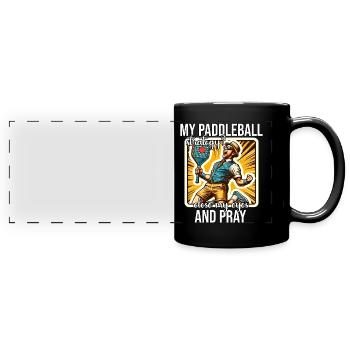 Drôle de dicton de paddleball - Mug panoramique uni - noir - Devant