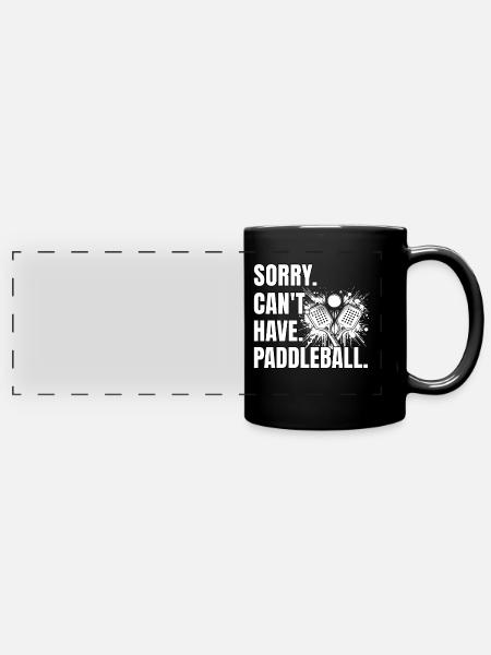 Lustiger Paddleball Spruch - Panorama-Tasse farbig - Schwarz